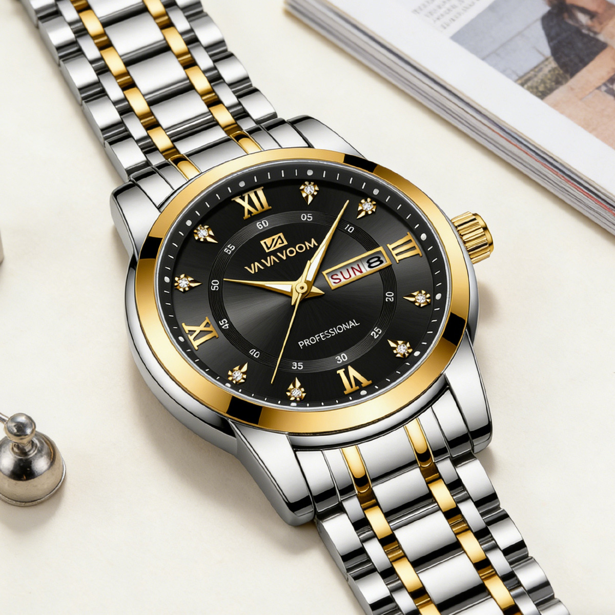 Luxury Rhinestone Gold Ring St - Luxury Watch Green Dial ulasan dan harga