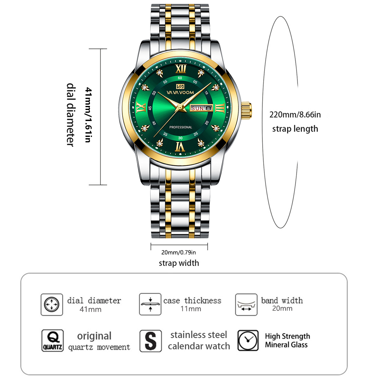 Luxury Rhinestone Gold Ring St - Luxury Watch Green Dial ulasan dan harga