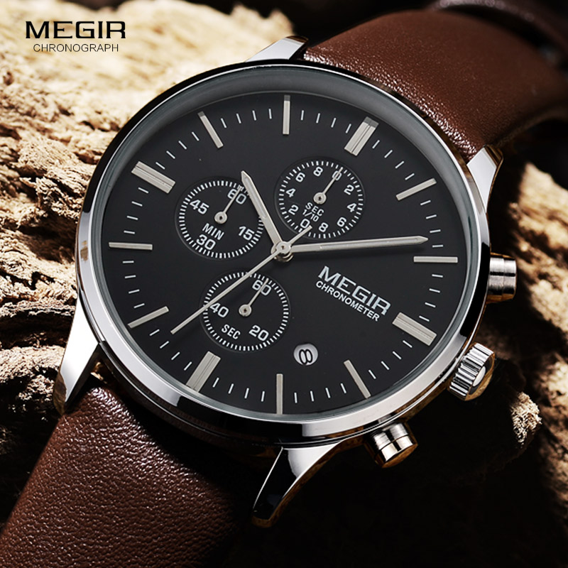 Megir quartz watches men lumin - Luxury Watch Green Dial ulasan dan harga