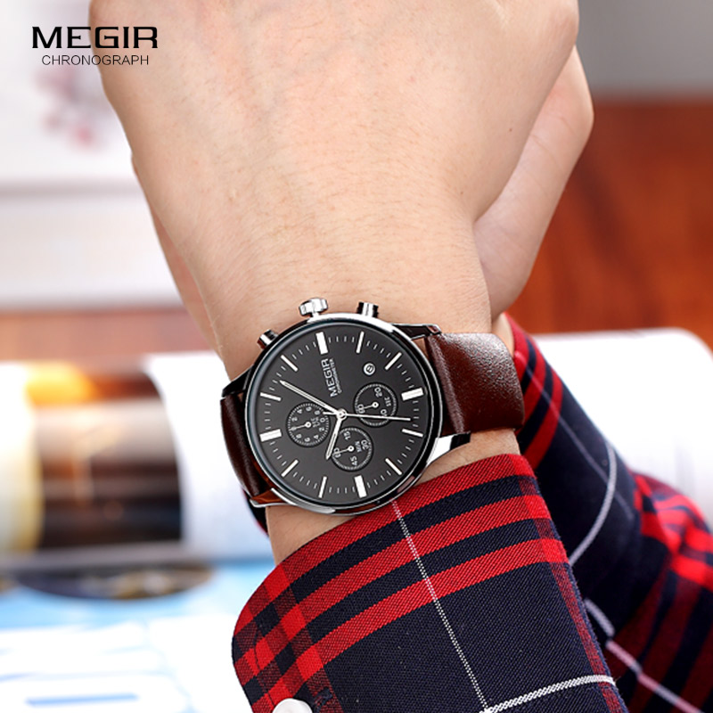 Megir quartz watches men lumin - Luxury Watch Green Dial ulasan dan harga
