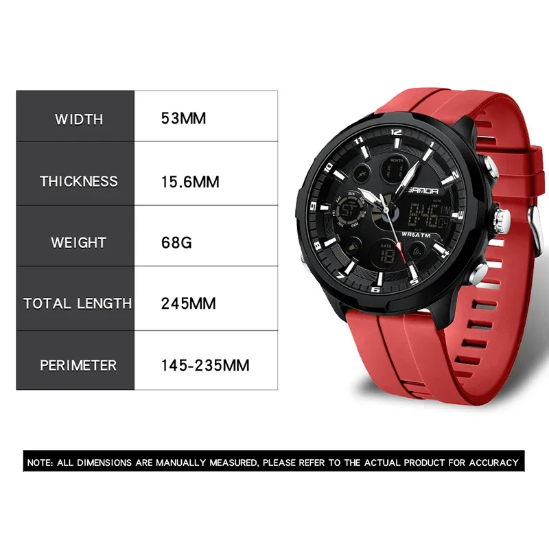 SANDA 9053  50M Waterproof Qua - Luxury Watch G Shock ulasan dan harga