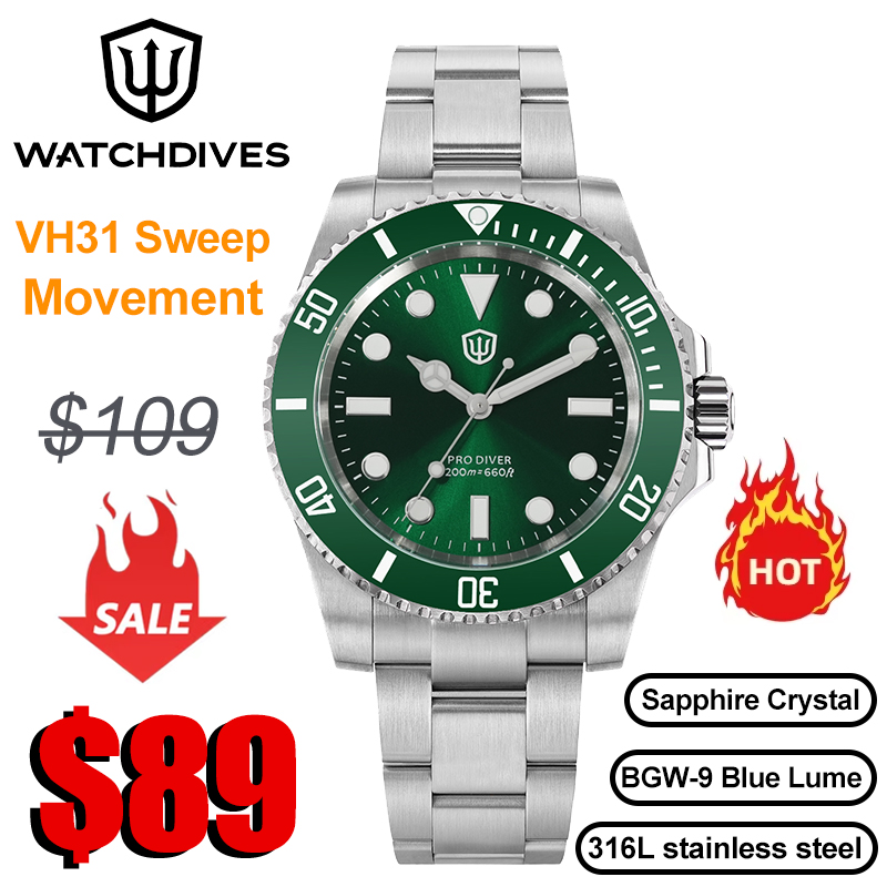 Watchdives WD1680Q V2 Green Di - Luxury Watch With Green Dial ulasan dan harga