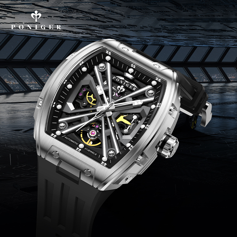 PONIGER Luxury Automatic Mecha - Luxury Watch On Rubber Strap ulasan dan harga