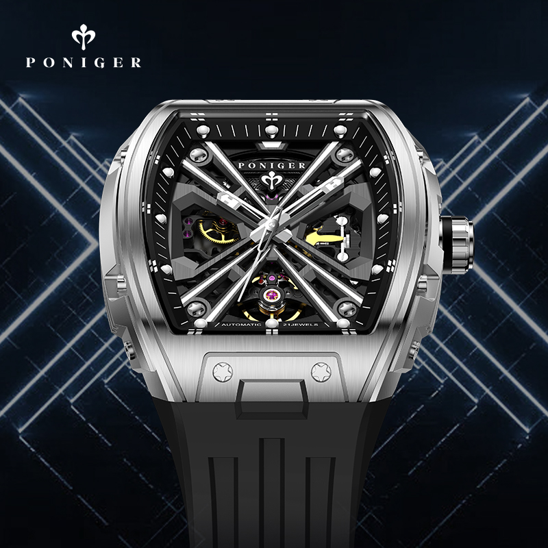 PONIGER Luxury Automatic Mecha - Luxury Watch On Rubber Strap ulasan dan harga