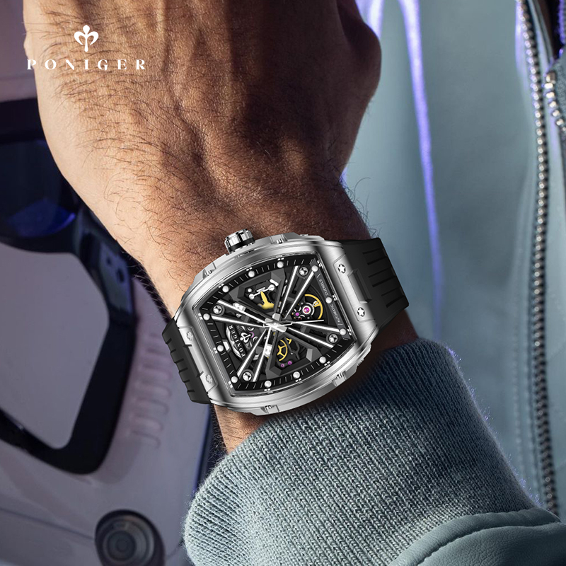 PONIGER Luxury Automatic Mecha - Luxury Watch On Rubber Strap ulasan dan harga