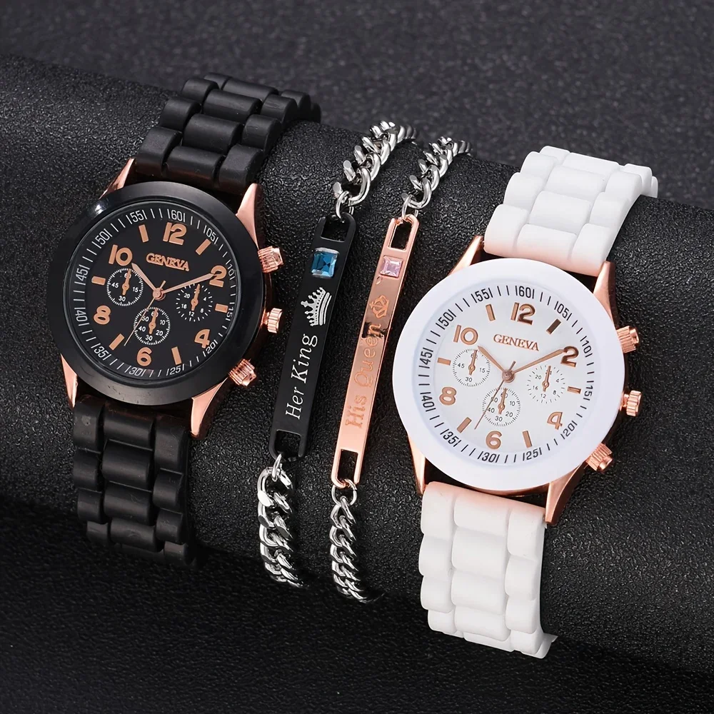 2Pcs Luxury Women's Watch Set  - Luxury Watch With Rubber Strap ulasan dan harga