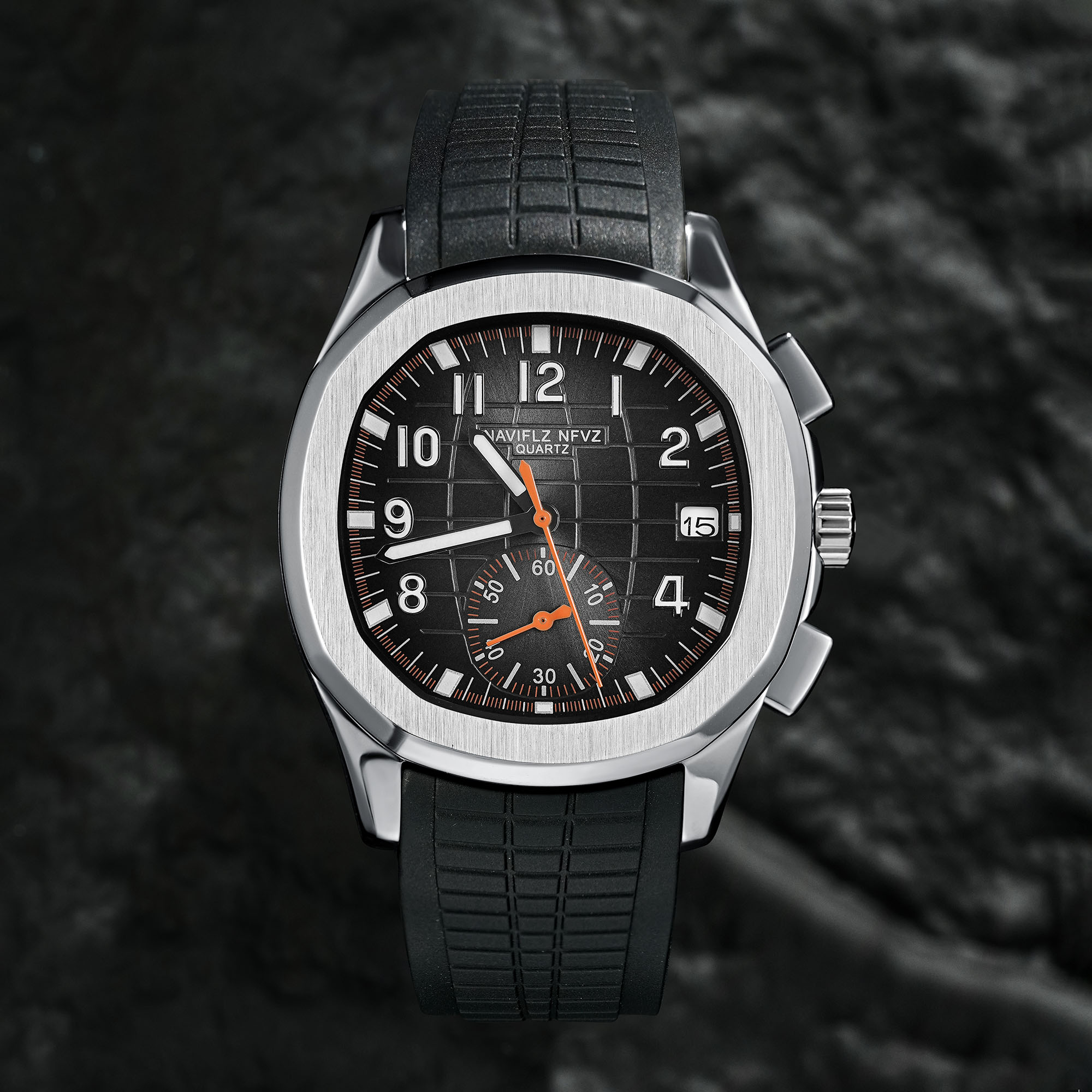 40MM Men's Luxury Watch NAVIFL - Luxury Watch With Rubber Strap ulasan dan harga
